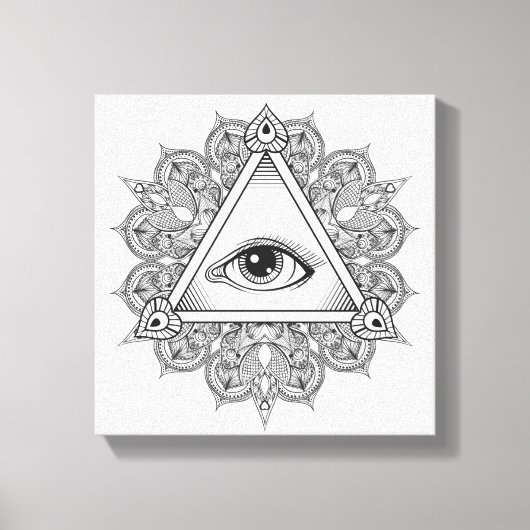 Oogpiramide symbool Doodle 6 Canvas Afdruk (Voorkant)