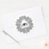 Oogpiramide Symbool Doodle Ronde Sticker (Envelop)