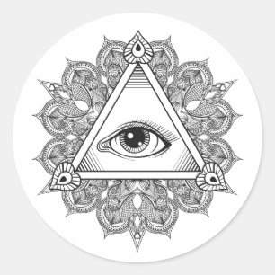Oogpiramide Symbool Doodle Ronde Sticker