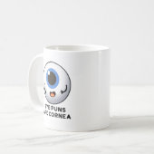 Oogpuns zijn cornea grappige lichaam woordspeling koffiemok (Voorkant links)