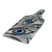 Oogschilfers en kristallen op parels snijplank (Hoek)