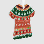 Oogse kerstbeker 2e plaats Waterverf Brown Ornament (voorkant)