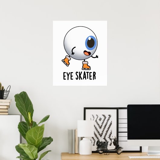 Oogskater Funny Ice Skun Poster (Thuiskantoor)