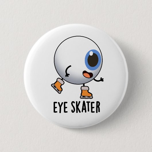 Oogskater Funny Ice Skun Ronde Button 5,7 Cm (Voorkant)