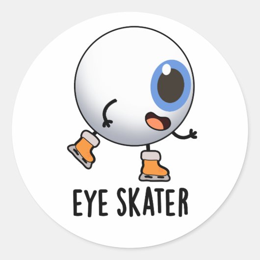 Oogskater Funny Ice Skun Ronde Sticker (Voorkant)