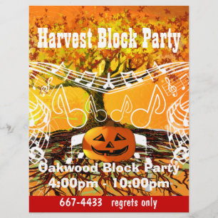 Oogst Block Party Evenement of Herfst Evenement Fl Flyer