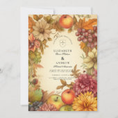 Oogst Bloemen Fall Wedding Kaart (Voorkant)