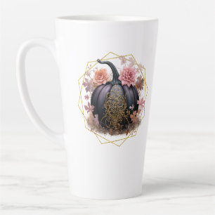 Oogst bloemenmonogram latte mok