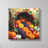 Oogst en Zegen Overvloed Hoorn Canvas Afdruk (Voorkant)