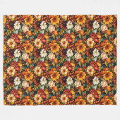 Oogst-geïnspireerde Bloemenpompoenen Seizoensgebon Fleece Deken (Voorkant (Horizontaal))