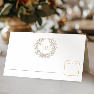 Oogst gestileerde krans monogram bruiloft