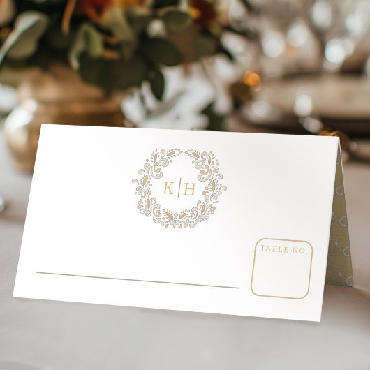 Oogst gestileerde krans monogram bruiloft