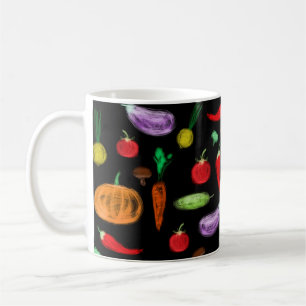 Oogst groenten tomaat peper wortel champignon c koffiemok