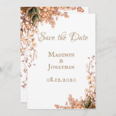 Oogst Guirlande Script Elegante Herfst Bruiloft Save The Date (Voorkant / Achterkant)