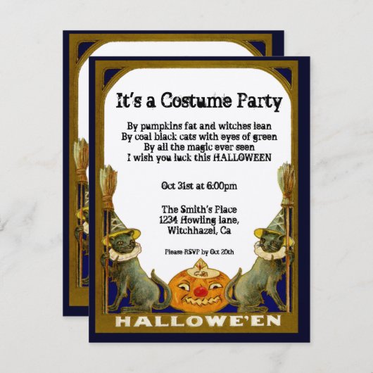 Oogst  Halloween Uitnodiging (Voorkant / Achterkant)