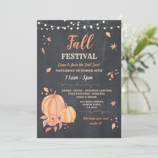 Oogst Herfst Festival Pompoen Herfst Evenement Kri Kaart (Staand voorkant)