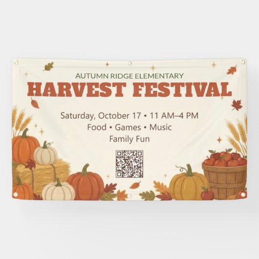 Oogst Herfstfeest Spandoek (Horizontaal)