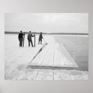 Oogst Ice Blocks, 1906.  foto Poster