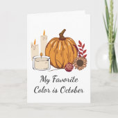 Oogst in de herfst - Pompoen, Bloemen en Kaarsen  Kaart (Voorkant)