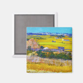 Oogst landschap met Blue Cart Vincent Van Gogh Magneet (Voorkant / Achterkant)