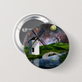 Oogst maan. ronde button 5,7 cm (Voorkant /achterkant)