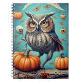 Oogst Moon Magic Uil en Pompoen Halloween Notitieboek (Voorkant)