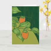 Oogst Moon Persimmons Kaart (Gele Bloem)