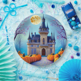 Oogst Moon Pumpkin Castle Paper Borden Papieren Bordje