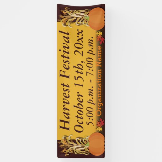 Oogst pompoen en maïs stengels spandoek (Verticaal)