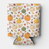 Oogst pompoenen en herfst bladeren patroon blikjeskoeler (Voorkant)