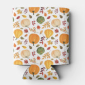 Oogst pompoenen en herfst bladeren patroon blikjeskoeler (Achterkant)