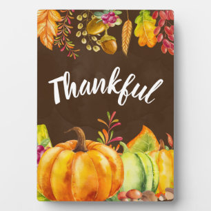 Oogst pompoenen en herfst verlaten grens Thankful Fotoplaat