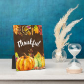 Oogst pompoenen en herfst verlaten grens Thankful Fotoplaat (Zijkant)