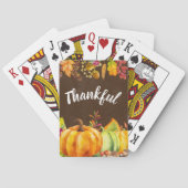 Oogst pompoenen en herfst verlaten grens Thankful Pokerkaarten (Achterkant)