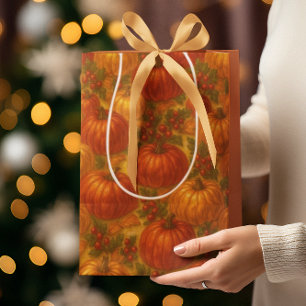 Oogst pompoenpatroon - Herfst Thanksgiving Medium Cadeauzakje