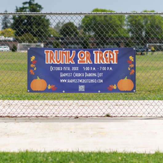 Oogst Pumpkin QR Code Trunk of Treat Spandoek (Insitu)