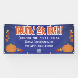 Oogst Pumpkin QR Code Trunk of Treat Spandoek