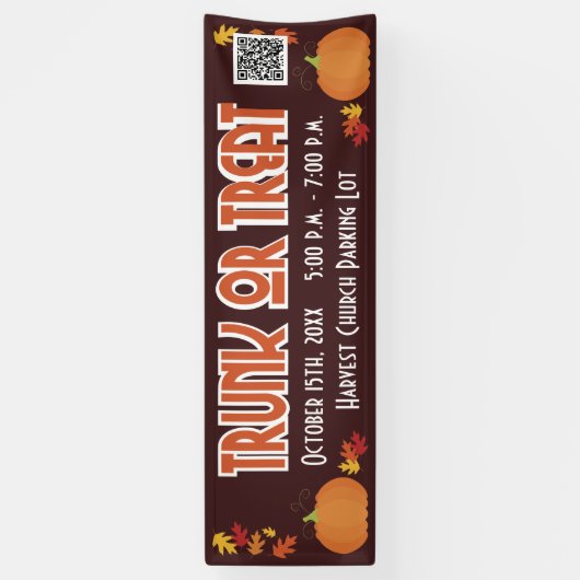 Oogst QR Code Trunk of Treat Spandoek (Verticaal)