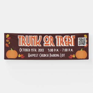 Oogst QR-code Trunk or Treat Spandoek