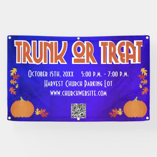 Oogst QR Code Trunk or Treat Spandoek (Horizontaal)