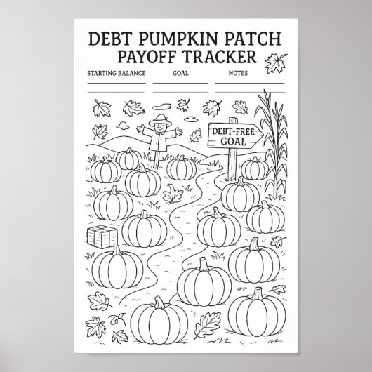 Oogst Schuld Pompoen Patch Payoff Tracker Poster (Voorkant)
