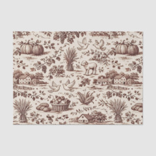 Oogst Sepia Bruine Toile Tissuepapier
