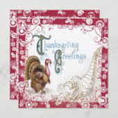 oogst Thanksgiving Invitaties in het binnenste Kaart (Voorkant / Achterkant)