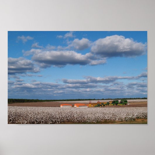 Oogst Tijd in een Canvas of Poster katoenveld (Voorkant)