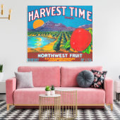 Oogst Time Apple Label - Yakima, WA Canvas Afdruk (Insitu (Woonkamer))