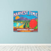Oogst Time Apple Label - Yakima, WA Canvas Afdruk (Insitu (Houten vloer))