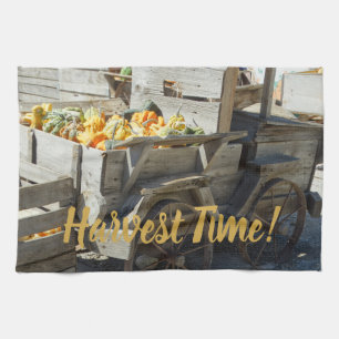 Oogst Time Pumpkin/Gourd Display op een Theedoek