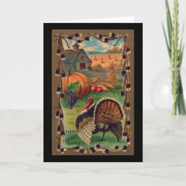 Oogst, Tom en Boerderij  Thanksgiving Feestdagen Kaart