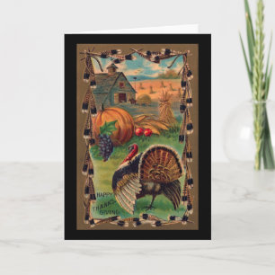 Oogst, Tom en Boerderij Thanksgiving Feestdagen Kaart