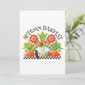 Oogst van de Herfst Volkskunst Pompoen en Zonneblo Kaart (Staand voorkant)